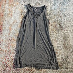 Mossimo Supply Co. Gray Sleeveless V-Neck Sundress